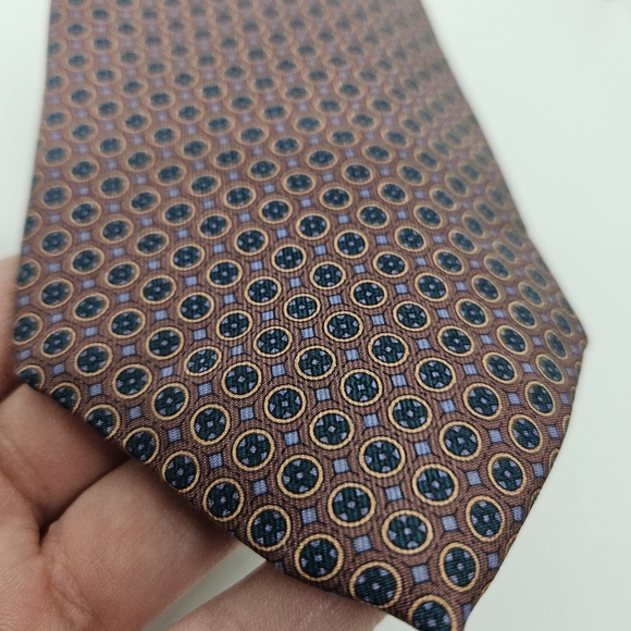 vintage Halston III brownish tie with circles 57.5 inches long - Picture 2 of 5